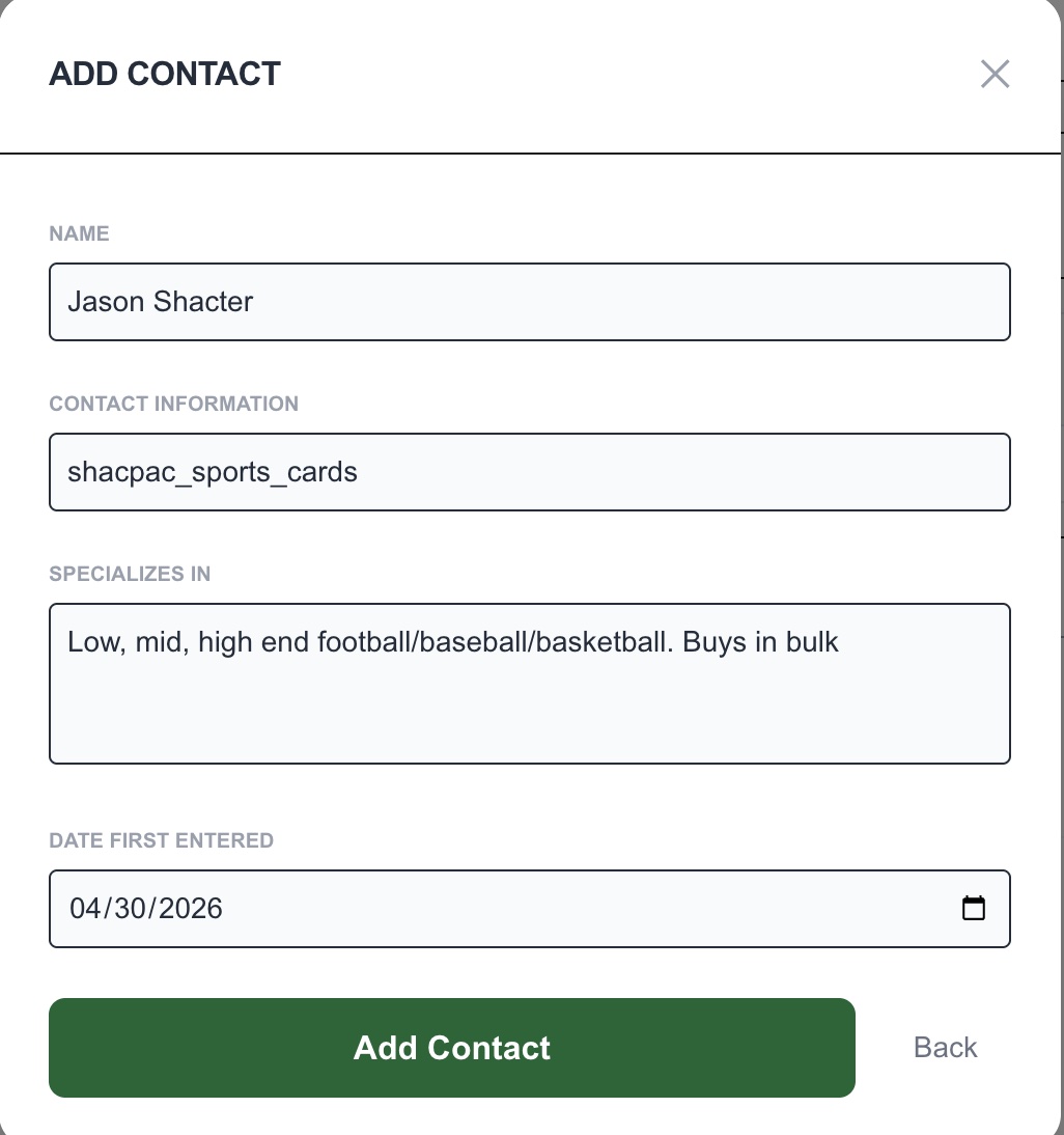 Adding a new contact