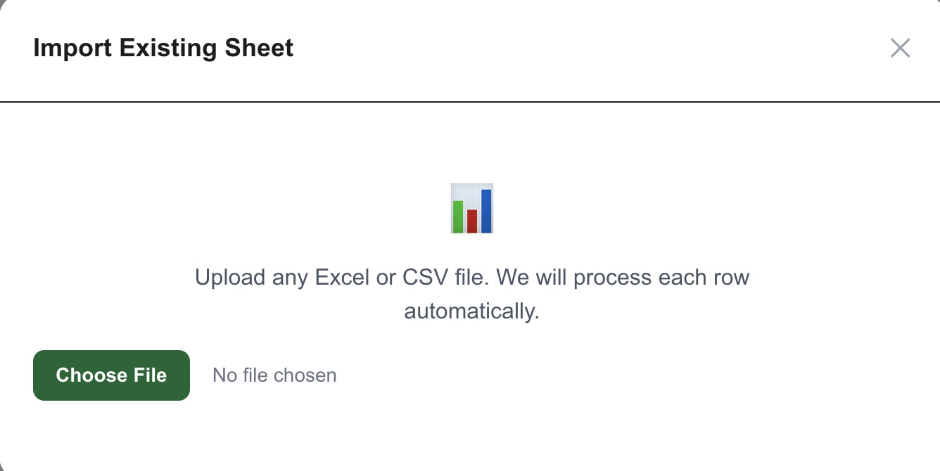 Import sheet prompt